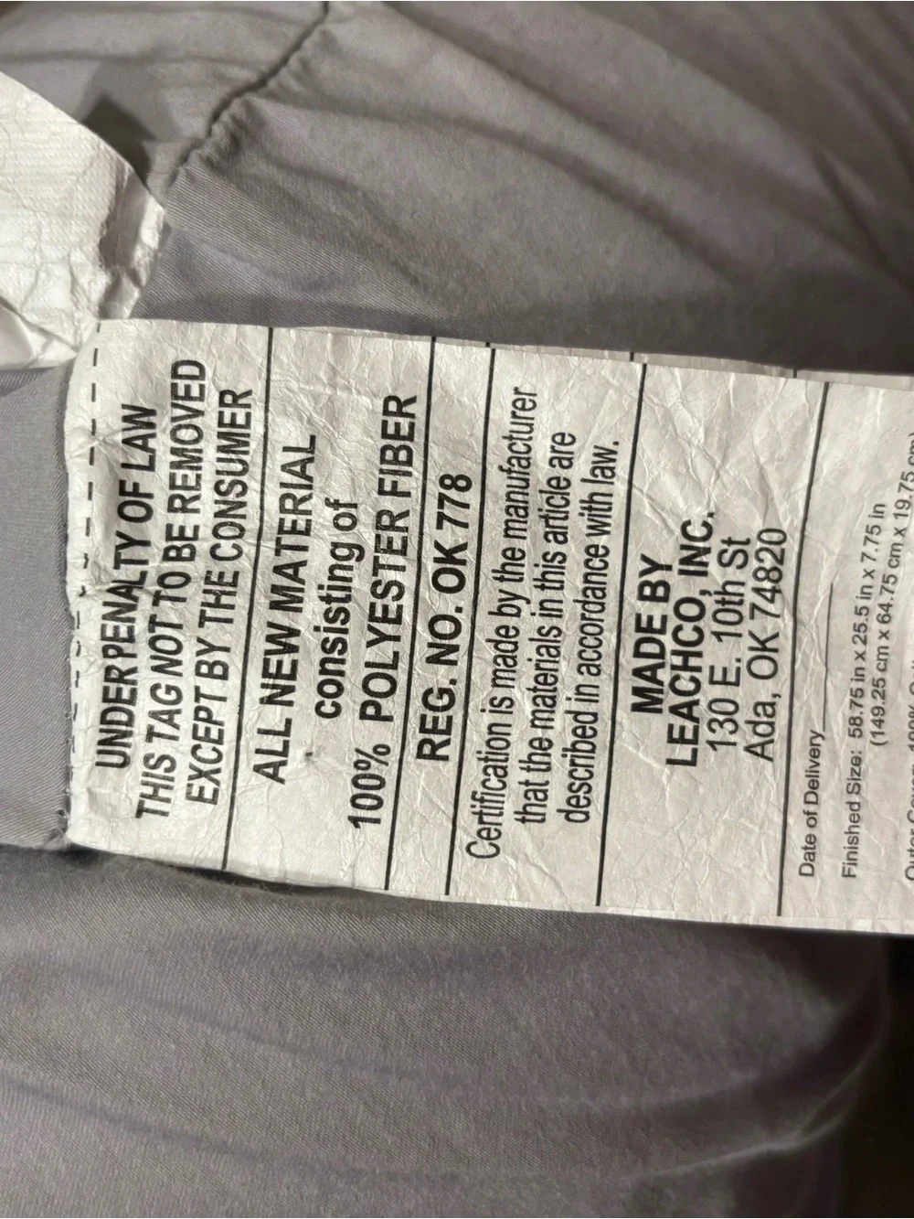 LeachCo Pregnancy Pillow C-Shaped Body Pillow in Light Gray w/ Removable Cover
